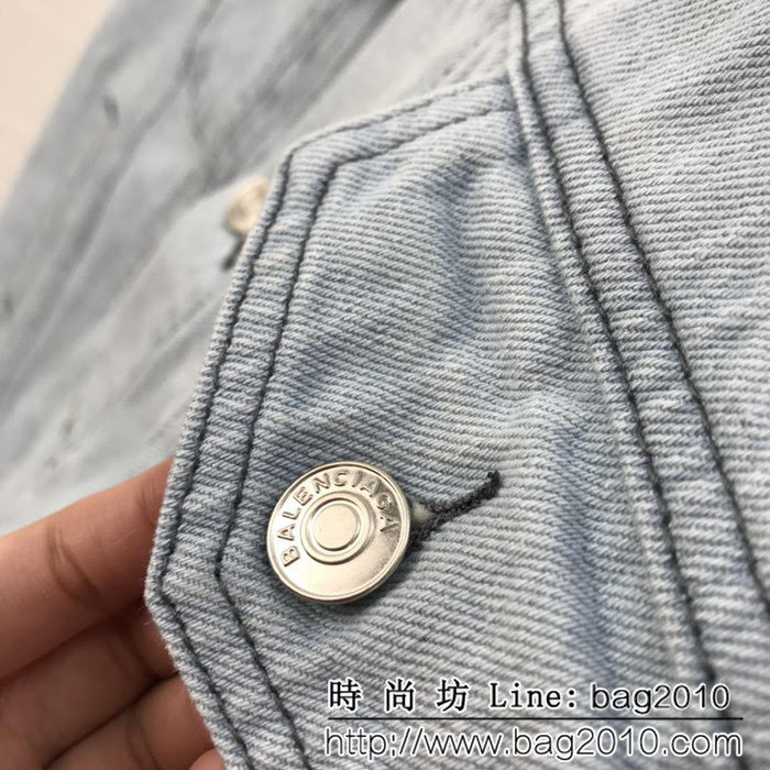 BALENCIAGA巴黎世家 新款 背後字母logo牛仔外套 明星同款 情侶款 ydi1063